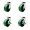 Service Caster 8'' Heavy Duty Green Poly on Cast Iron Wheel Swivel Caster Set with 2 Brakes, 4PK CRAN-SCC-KP92S830-PUR-GB-2-SLB-2 - alternate 1